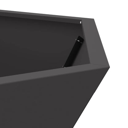 Feuerstelle Schwarz 75 x 75 x 28 cm Wetterfeststahl