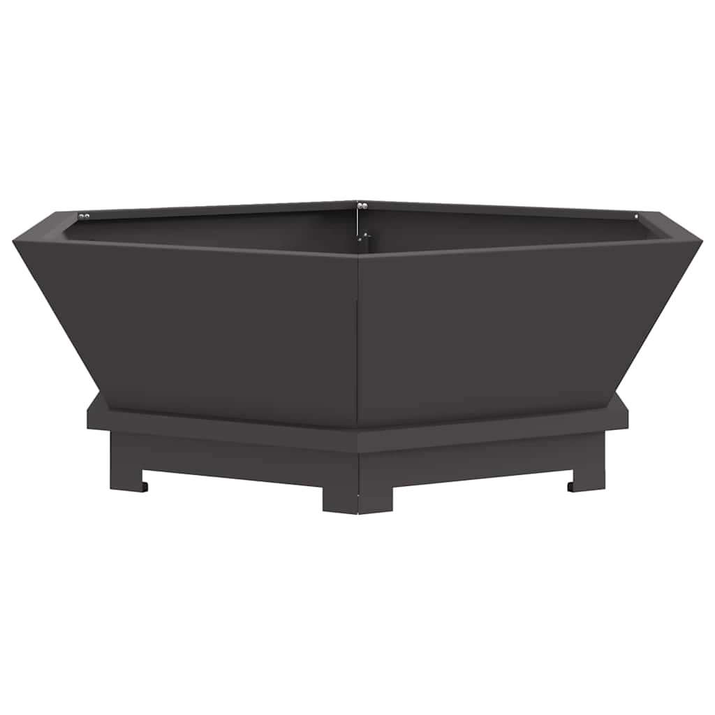 Feuerstelle Schwarz 75 x 75 x 28 cm Wetterfeststahl