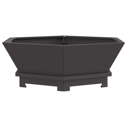 Feuerstelle Schwarz 75 x 75 x 28 cm Wetterfeststahl