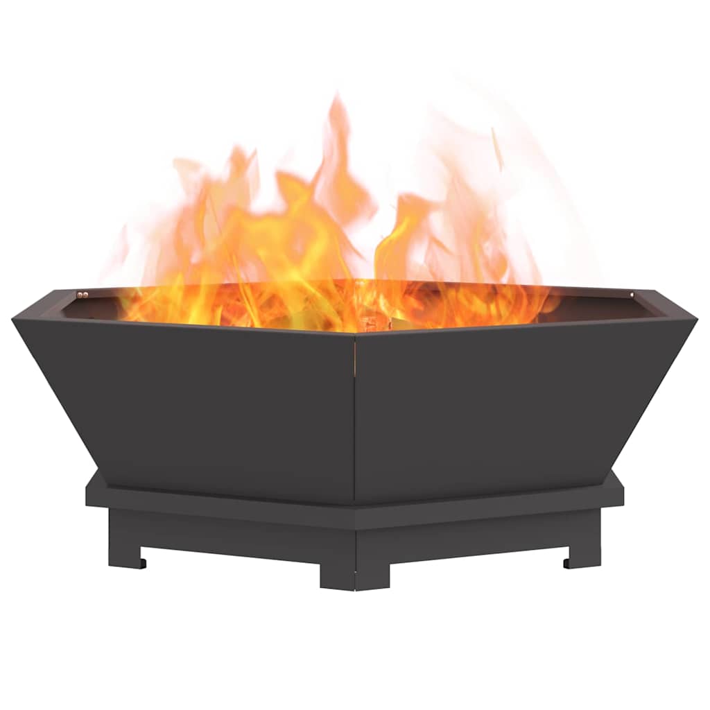 Feuerstelle Schwarz 75 x 75 x 28 cm Wetterfeststahl