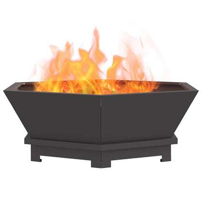 Feuerstelle Schwarz 75 x 75 x 28 cm Wetterfeststahl