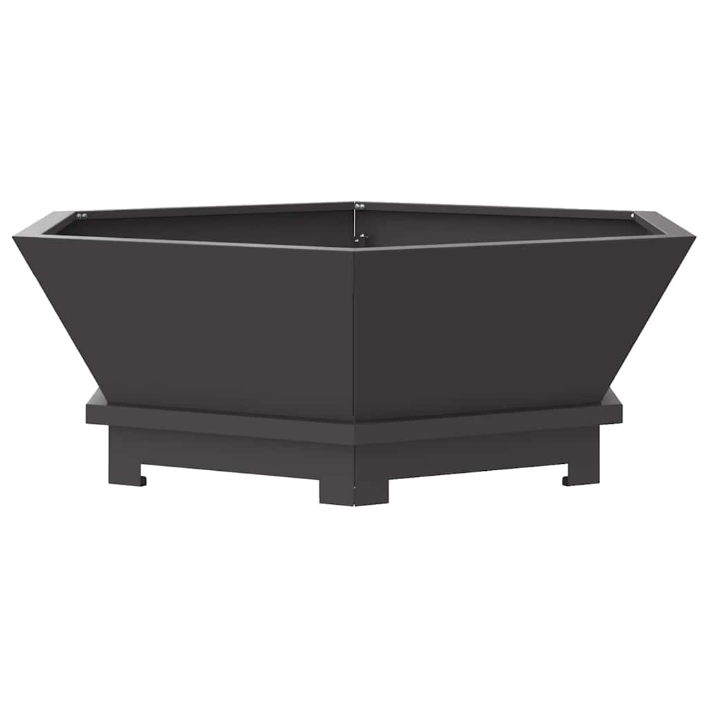 Feuerstelle Schwarz 75 x 75 x 28 cm Wetterfeststahl