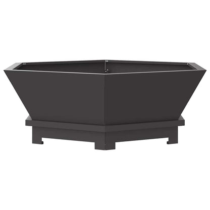 Feuerstelle Schwarz 75 x 75 x 28 cm Wetterfeststahl