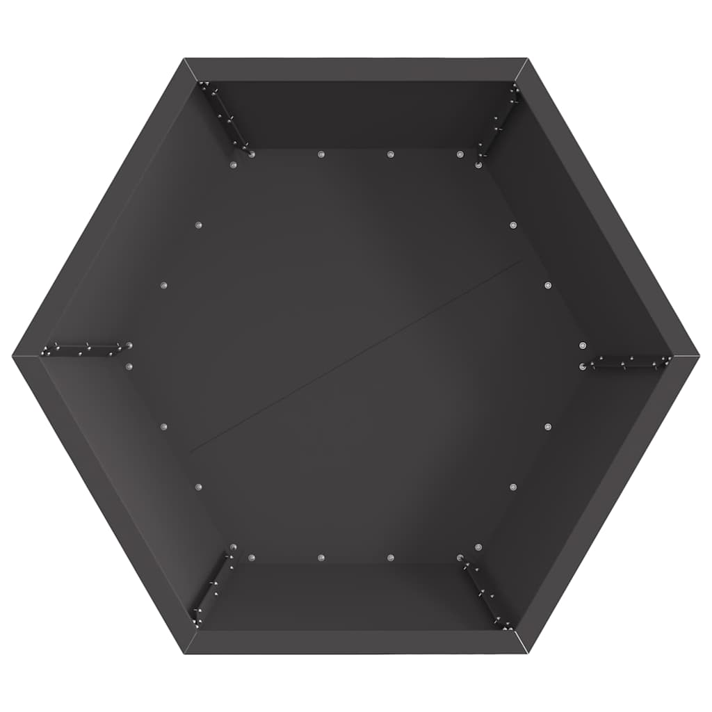 Feuerstelle Schwarz 75 x 75 x 28 cm Wetterfeststahl