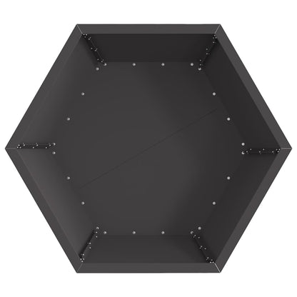 Feuerstelle Schwarz 75 x 75 x 28 cm Wetterfeststahl