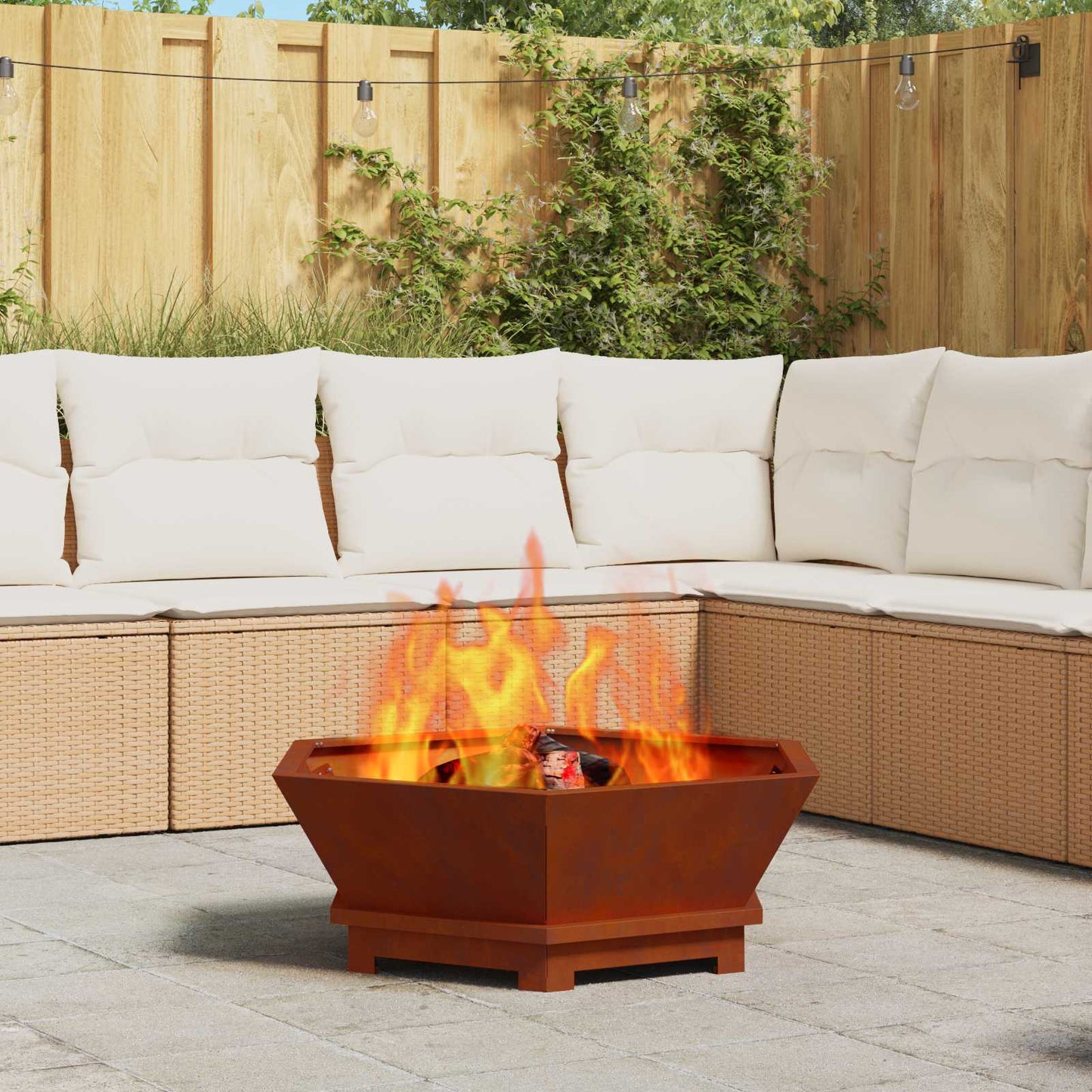 Feuerstelle Rostoptik 75 x 75 x 28 cm