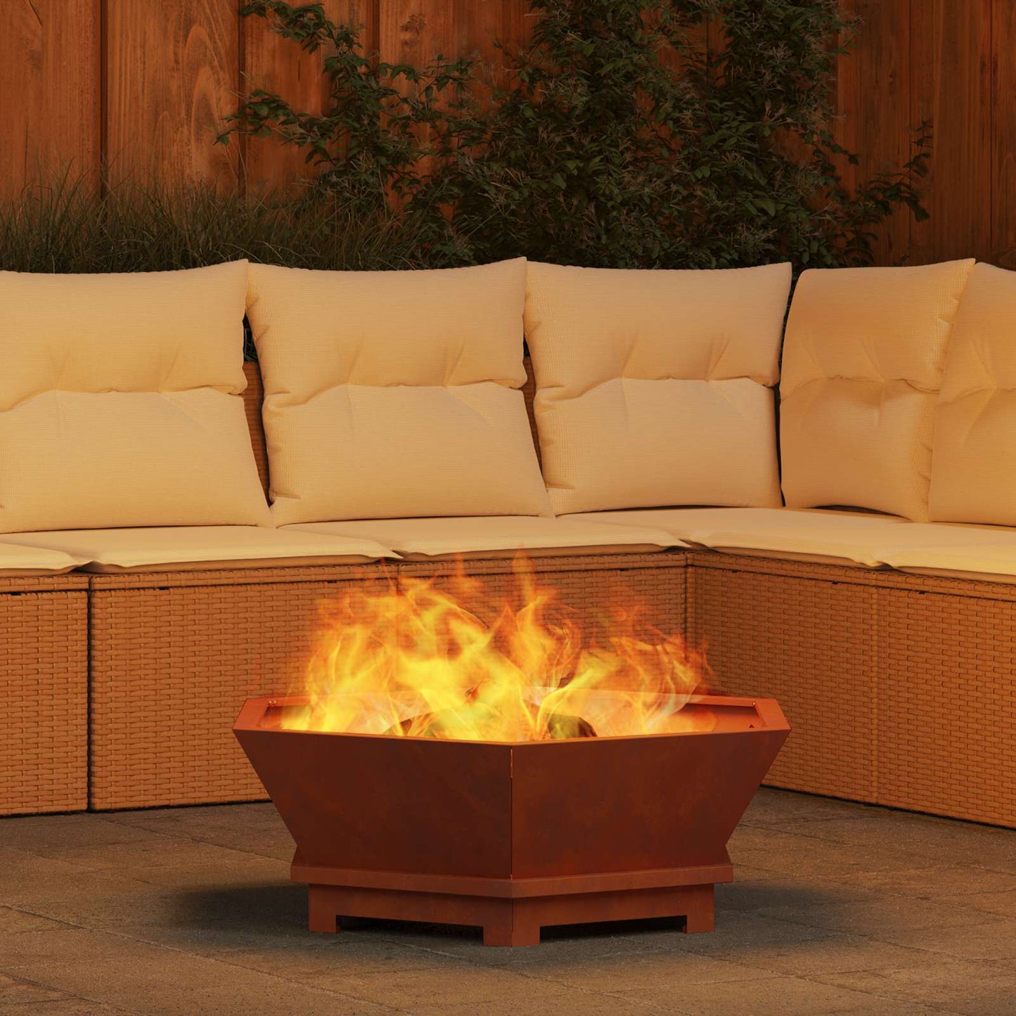 Feuerstelle Rostoptik 75 x 75 x 28 cm