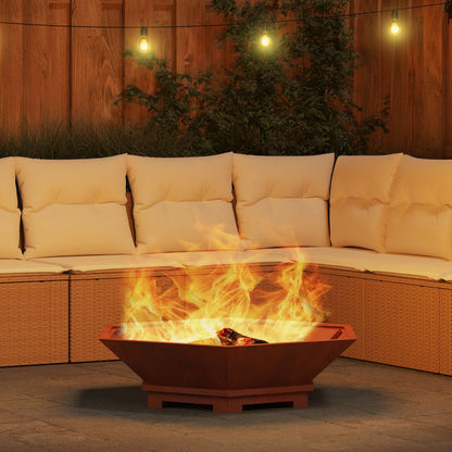 Feuerstelle Rostoptik 100 x 100 x 28 cm