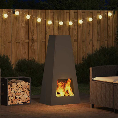 Feuerstelle Schwarz 50 x 35 x 100 cm Wetterfeststahl