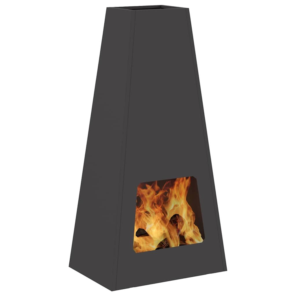 Feuerstelle Schwarz 50 x 35 x 100 cm Wetterfeststahl