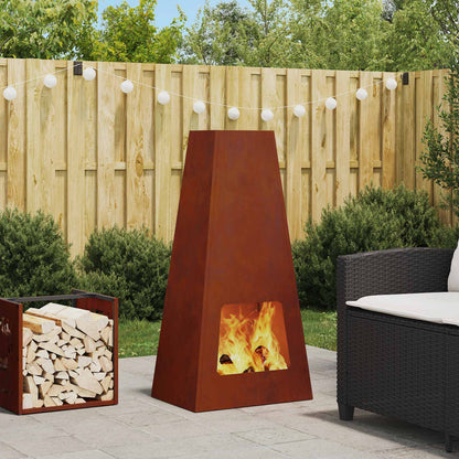 Feuerstelle Rostoptik 50 x 35 x 100 cm Wetterfeststahl