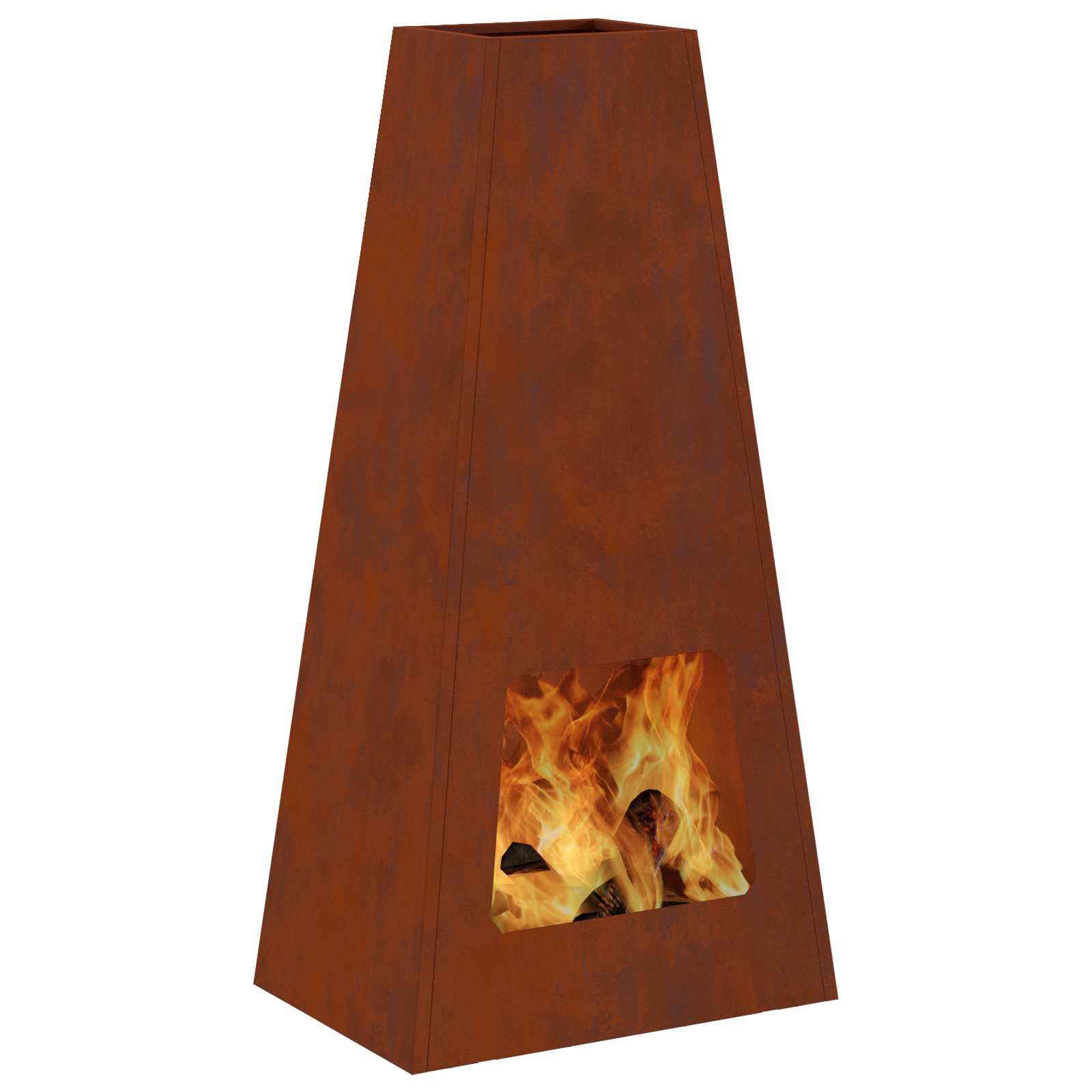 Feuerstelle Rostoptik 50 x 35 x 100 cm Wetterfeststahl