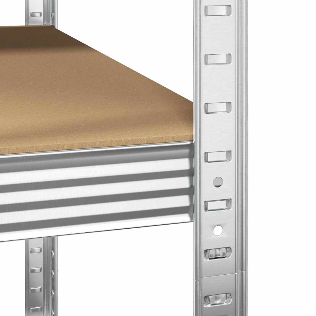 Eckregal mit Regal Silber 90 x 90 x 198 cm Holzwerkstoff