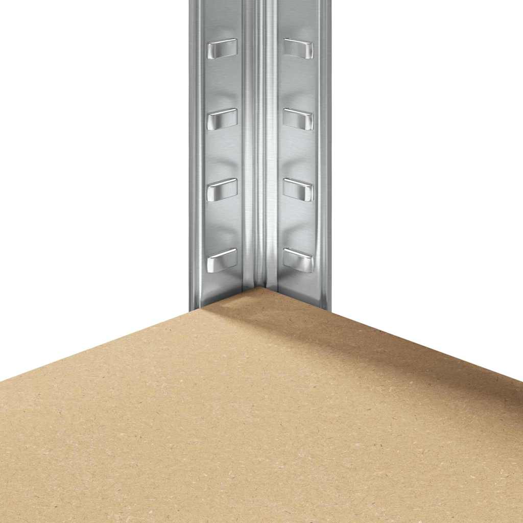 Eckregal mit Regal Silber 90 x 90 x 198 cm Holzwerkstoff
