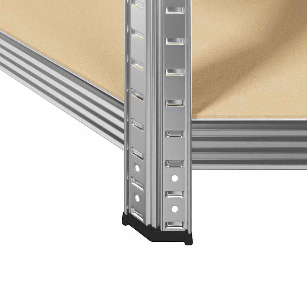 Eckregal mit Regal Silber 90 x 90 x 198 cm Holzwerkstoff
