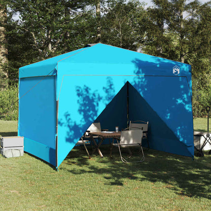 Pavillon-Zelt 290 x 290 x 251 cm Blau Stoff