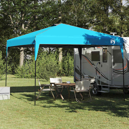 Pavillon-Zelt 290 x 290 x 251 cm Blau Stoff