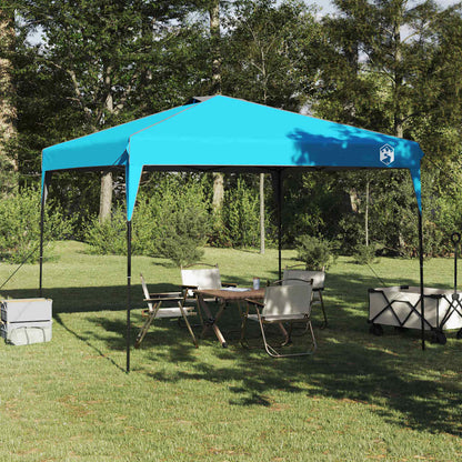 Pavillon-Zelt 290 x 290 x 251 cm Blau Stoff