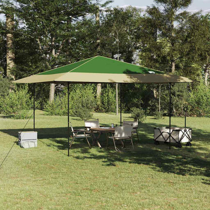 Pavillon-Zelt 395 x 395 x 251 cm Grün Stoff