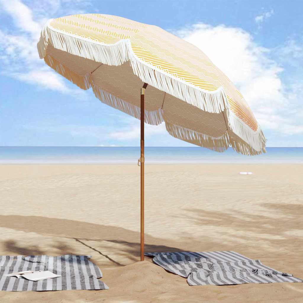 Sonnenschirm Gelb und Weiß Ø 205 x 209 cm Stahl