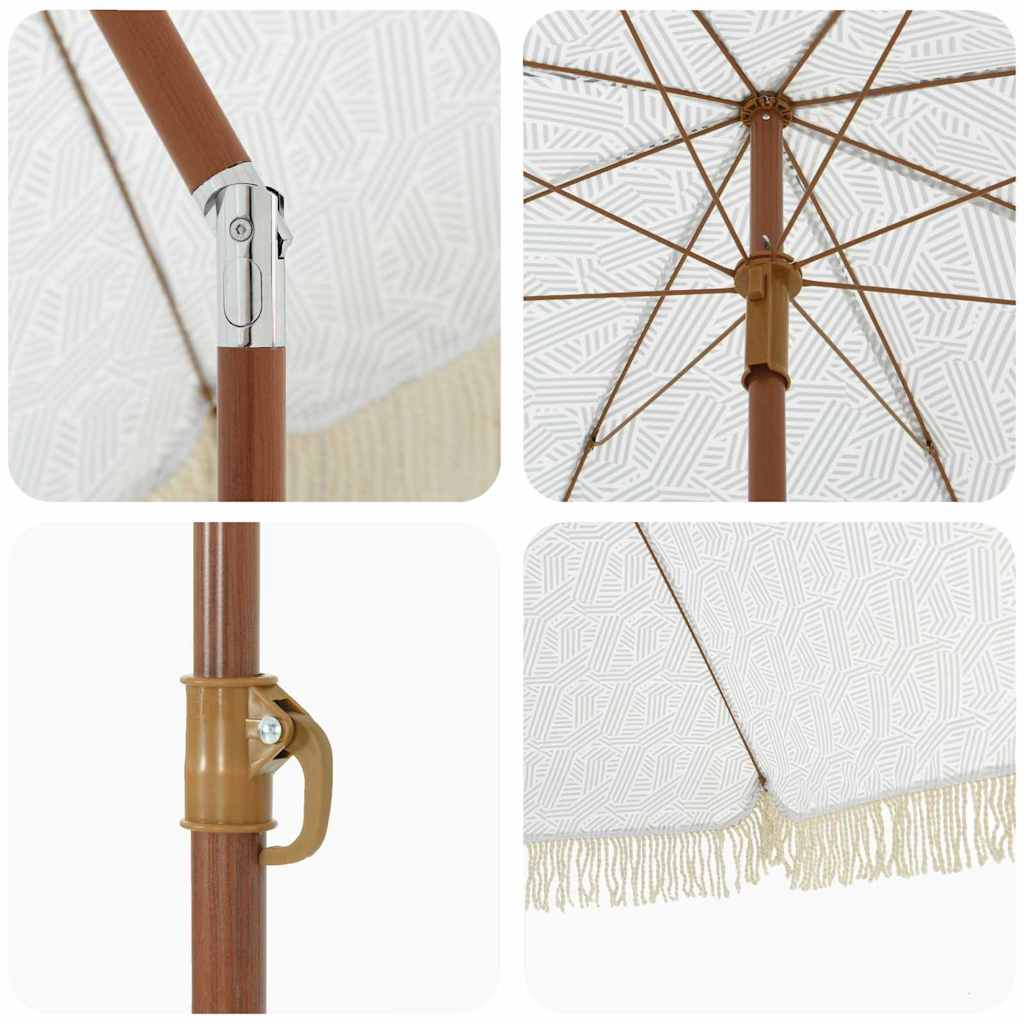 Sonnenschirm Grau und Weiß Ø 160 x 195 cm Stahl