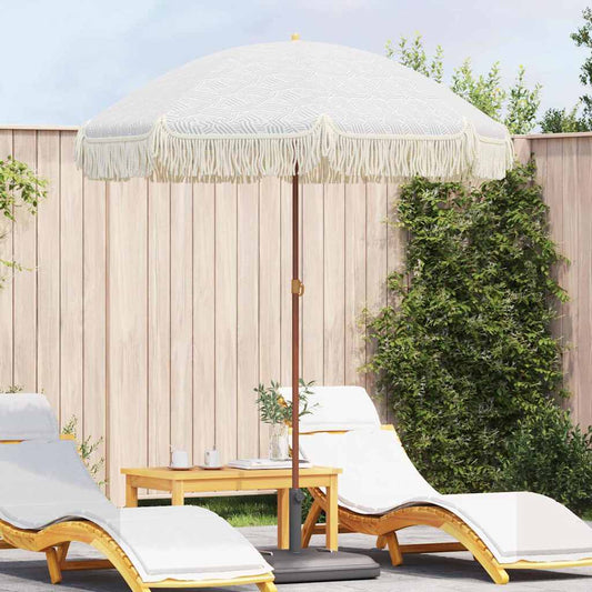 Sonnenschirm Grau und Weiß Ø 160 x 195 cm Stahl