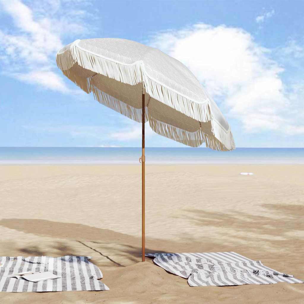 Sonnenschirm Grau und Weiß Ø 160 x 195 cm Stahl
