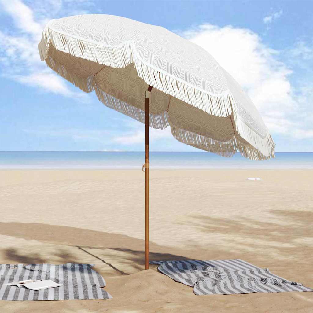 Sonnenschirm Grau und Weiß Ø 205 x 209 cm Stahl