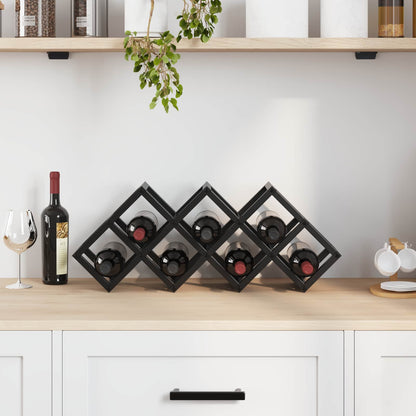 Weinregal Schwarz Eichen-Optik 63 x 16,5 x 25 cm