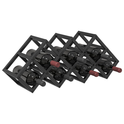 Weinregal Schwarz Eichen-Optik 63 x 16,5 x 25 cm