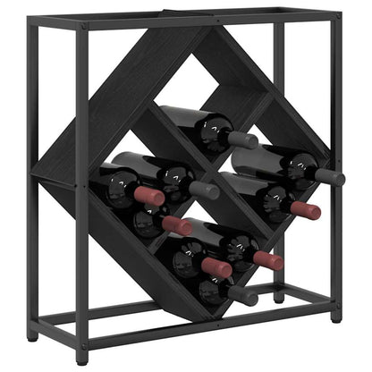 Weinregal 16 bottles Holzwerkstoff Schwarz Eichen-Optik
