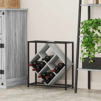 Weinregal 16 bottles Holzwerkstoff Graues Sonoma