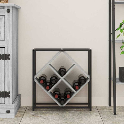Weinregal 16 bottles Holzwerkstoff Graues Sonoma
