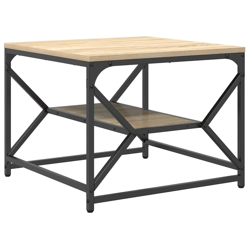 Couchtisch Sonoma Eiche 51 x 50 x 40 cm Ingenieurholz und Stahl