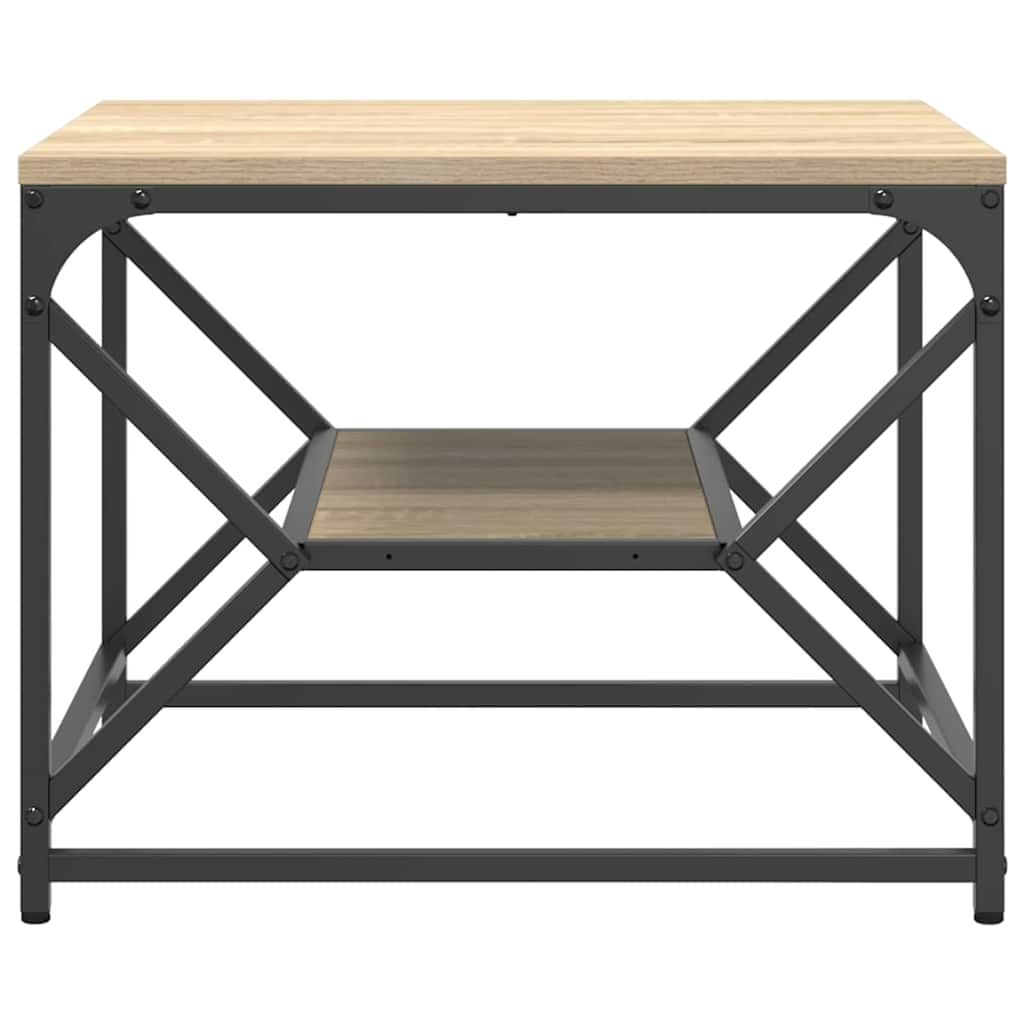 Couchtisch Sonoma Eiche 51 x 50 x 40 cm Ingenieurholz und Stahl