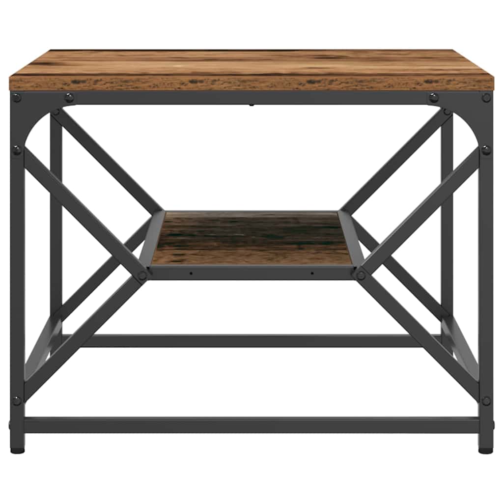 Couchtisch Altholz 51 x 50 x 40 cm Ingenieurholz und Stahl