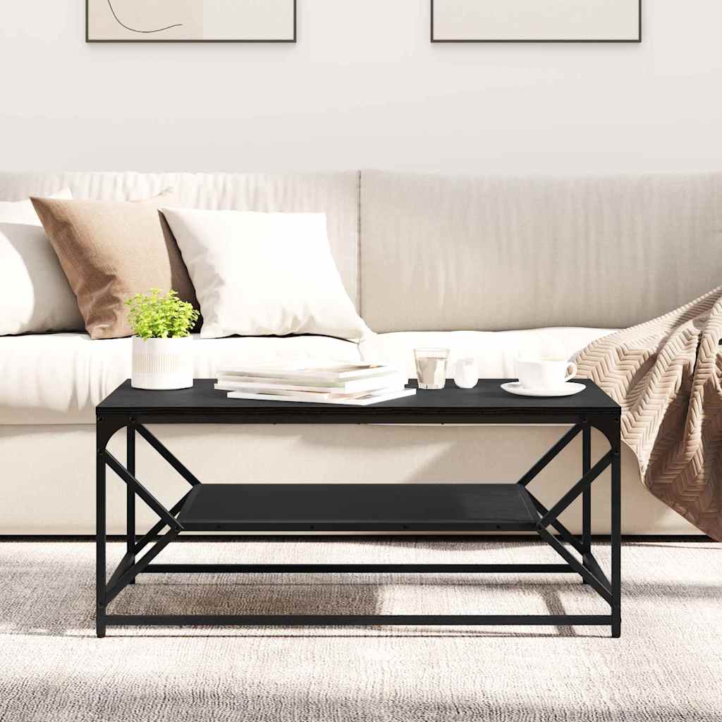 Couchtisch Schwarz Eichen-Optik 90 x 50 x 40 cm