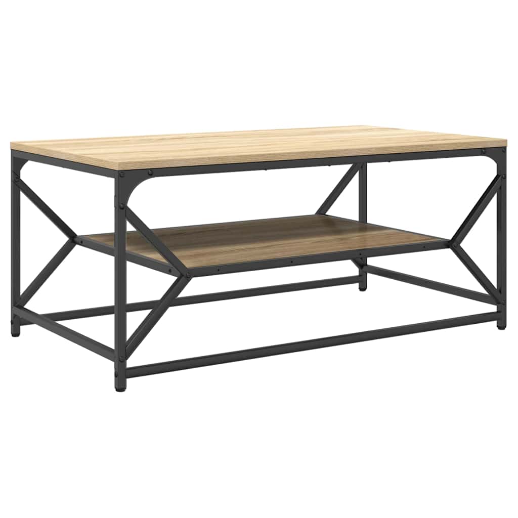 Couchtisch Sonoma Eiche 90 x 50 x 40 cm Ingenieurholz und Stahl