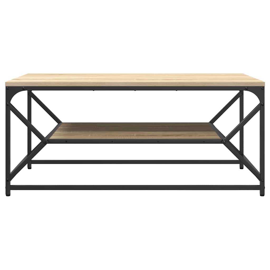 Couchtisch Sonoma Eiche 90 x 50 x 40 cm Ingenieurholz und Stahl
