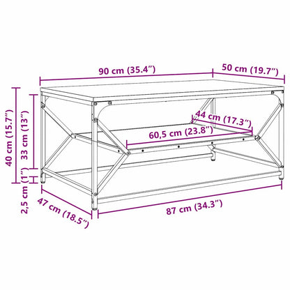 Couchtisch Graues Sonoma 90 x 50 x 40 cm