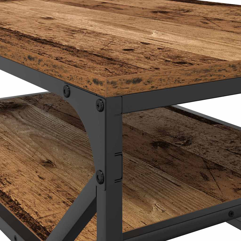 Couchtisch Altholz 90 x 50 x 40 cm Ingenieurholz und Stahl