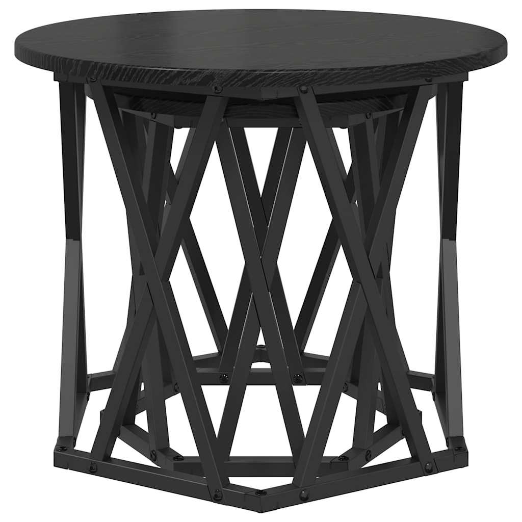 Beistelltisch 2 stk. Schwarz Eichen-Optik 50 x 50 x 40 cm