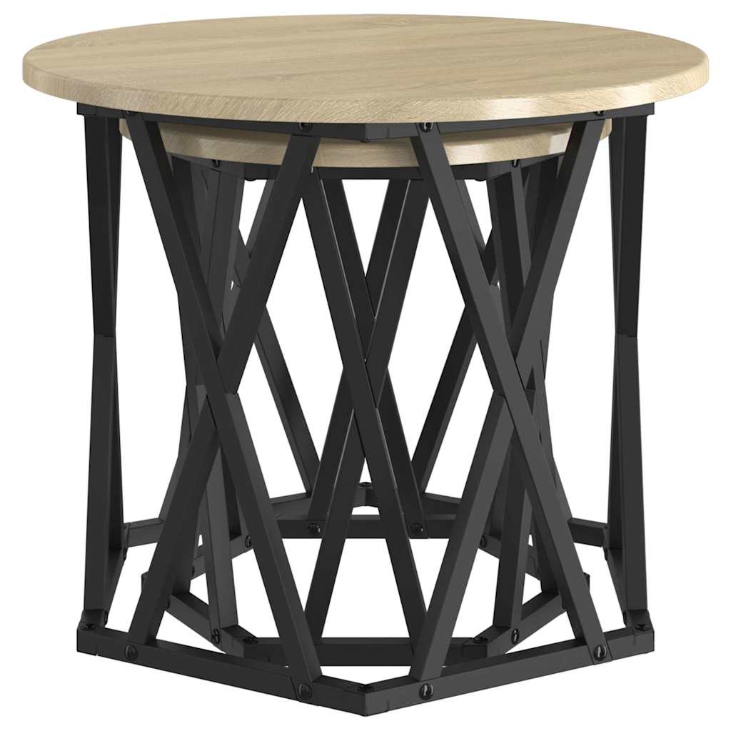 Beistelltisch 2 stk. Sonoma-Eiche 50 x 50 x 40 cm
