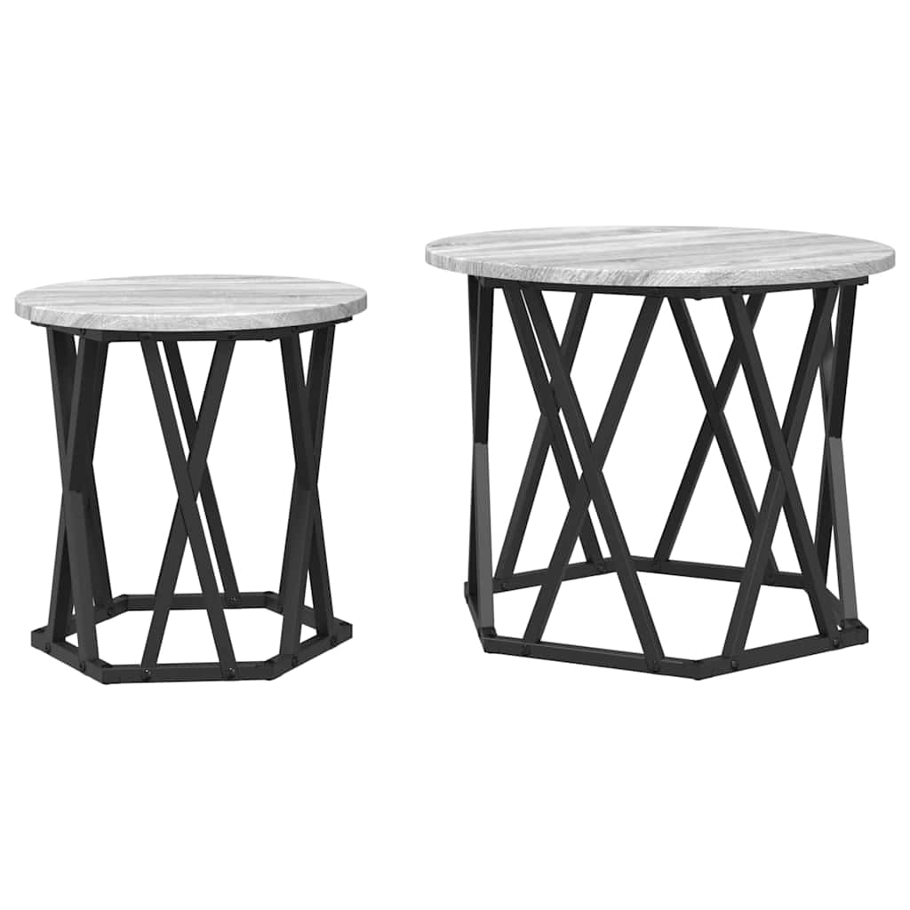 Beistelltisch 2 stk. Sonoma-Grau 50 x 50 x 40 cm