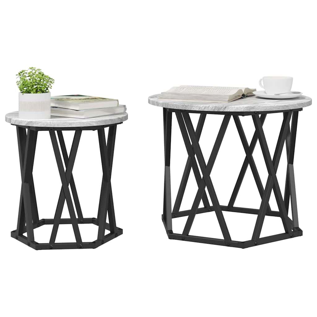 Beistelltisch 2 stk. Sonoma-Grau 50 x 50 x 40 cm