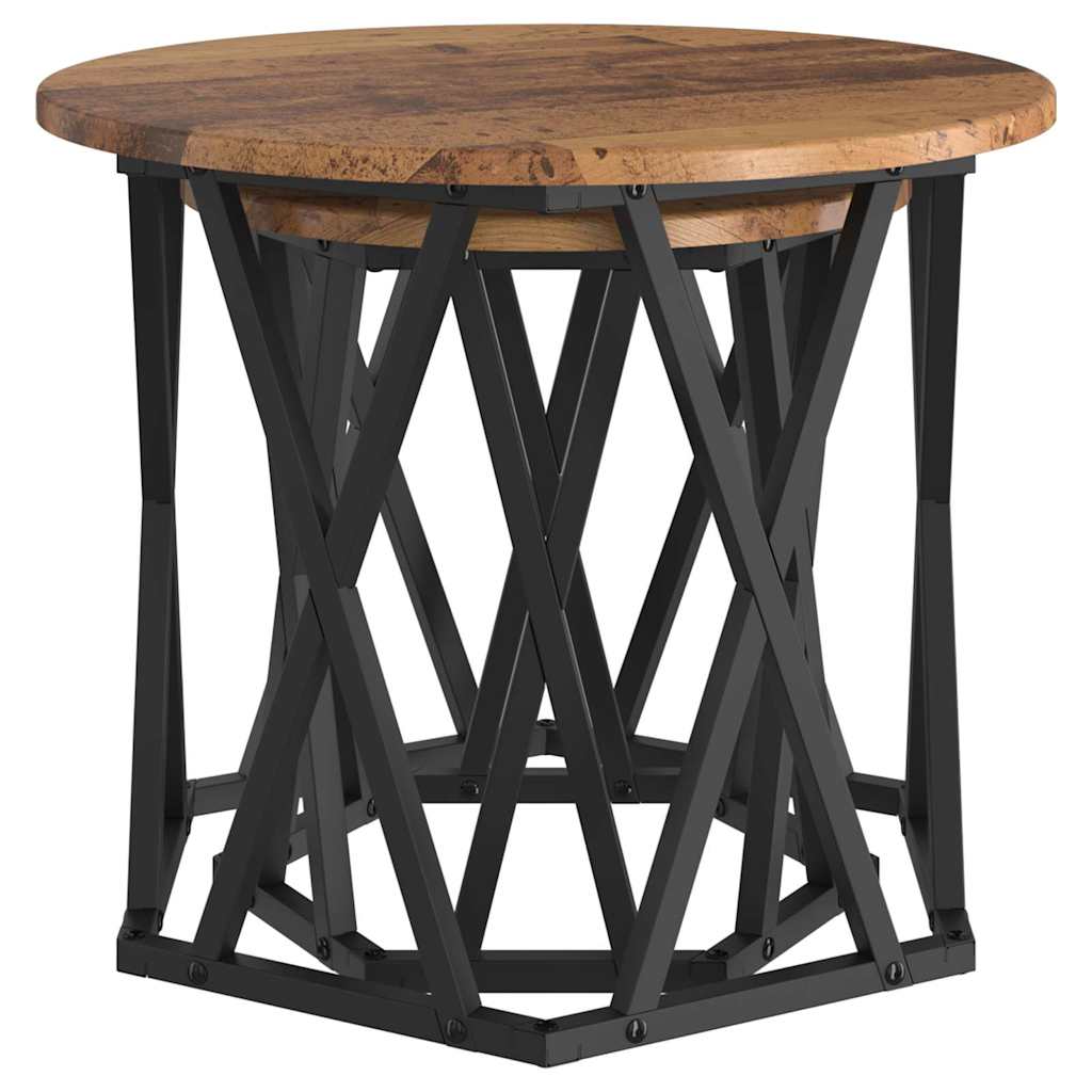 Beistelltisch 2 stk. Altholz 50 x 50 x 40 cm