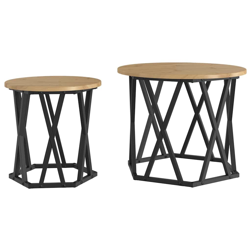 Beistelltisch 2 stk. Artisan-Eiche 50 x 50 x 40 cm