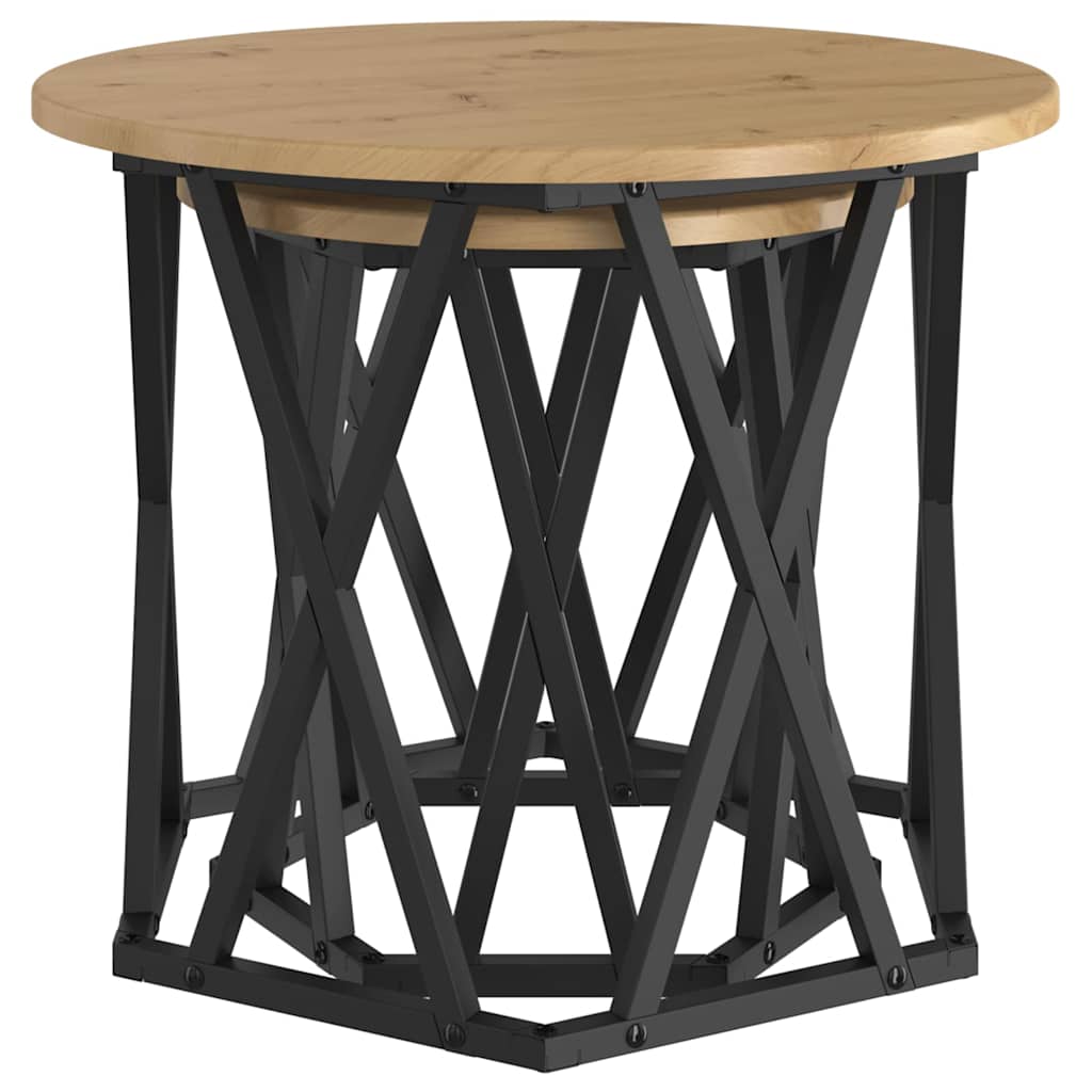Beistelltisch 2 stk. Artisan-Eiche 50 x 50 x 40 cm