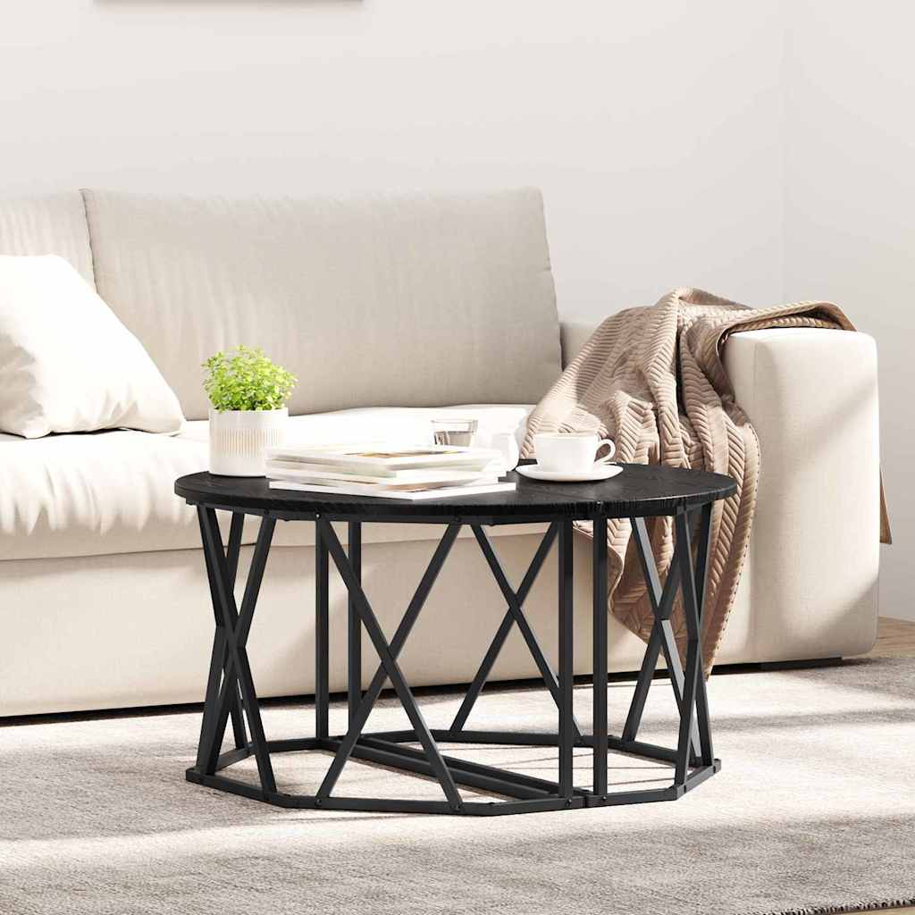 Couchtisch Schwarz Eichen-Optik 80 x 80 x 42 cm