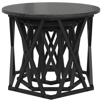 Nesting Beistelltisch 3 stk. Schwarz Eichen-Optik